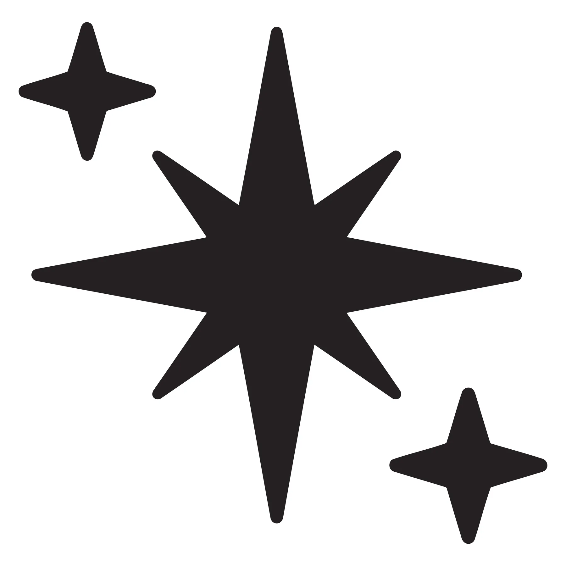 Minimalist Sparkle Icon Set in Black