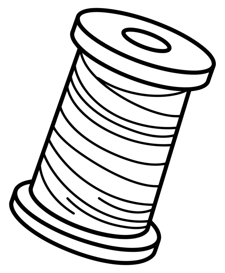 Black and White Spool of Thread Icon