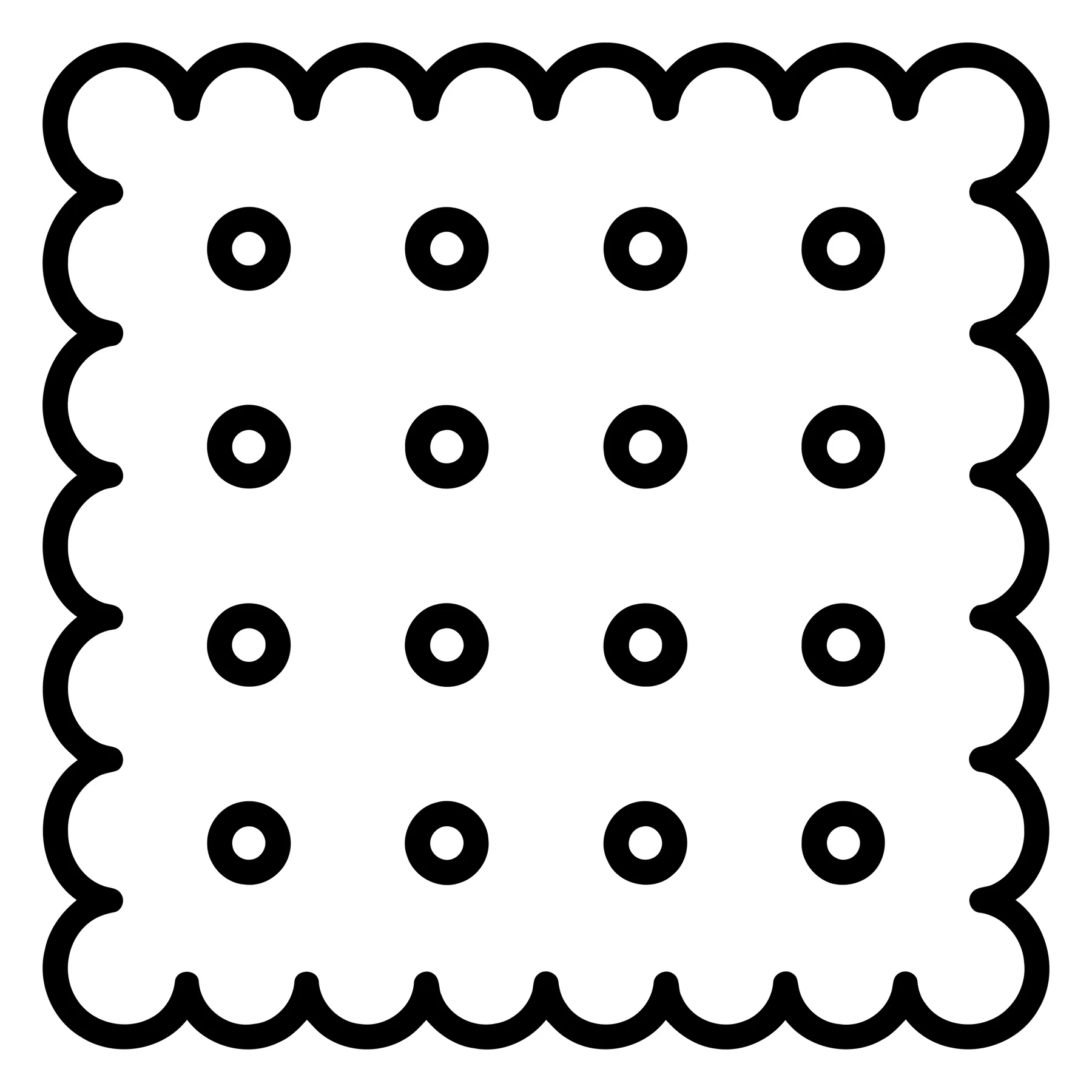 Square Cracker with Holes Vector Icon