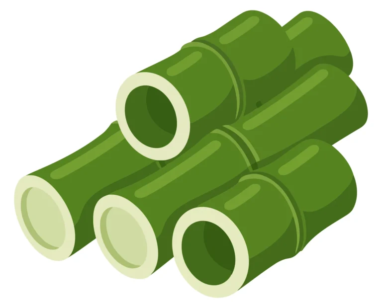 stack of green bamboo poles vector illustration isolated on white background