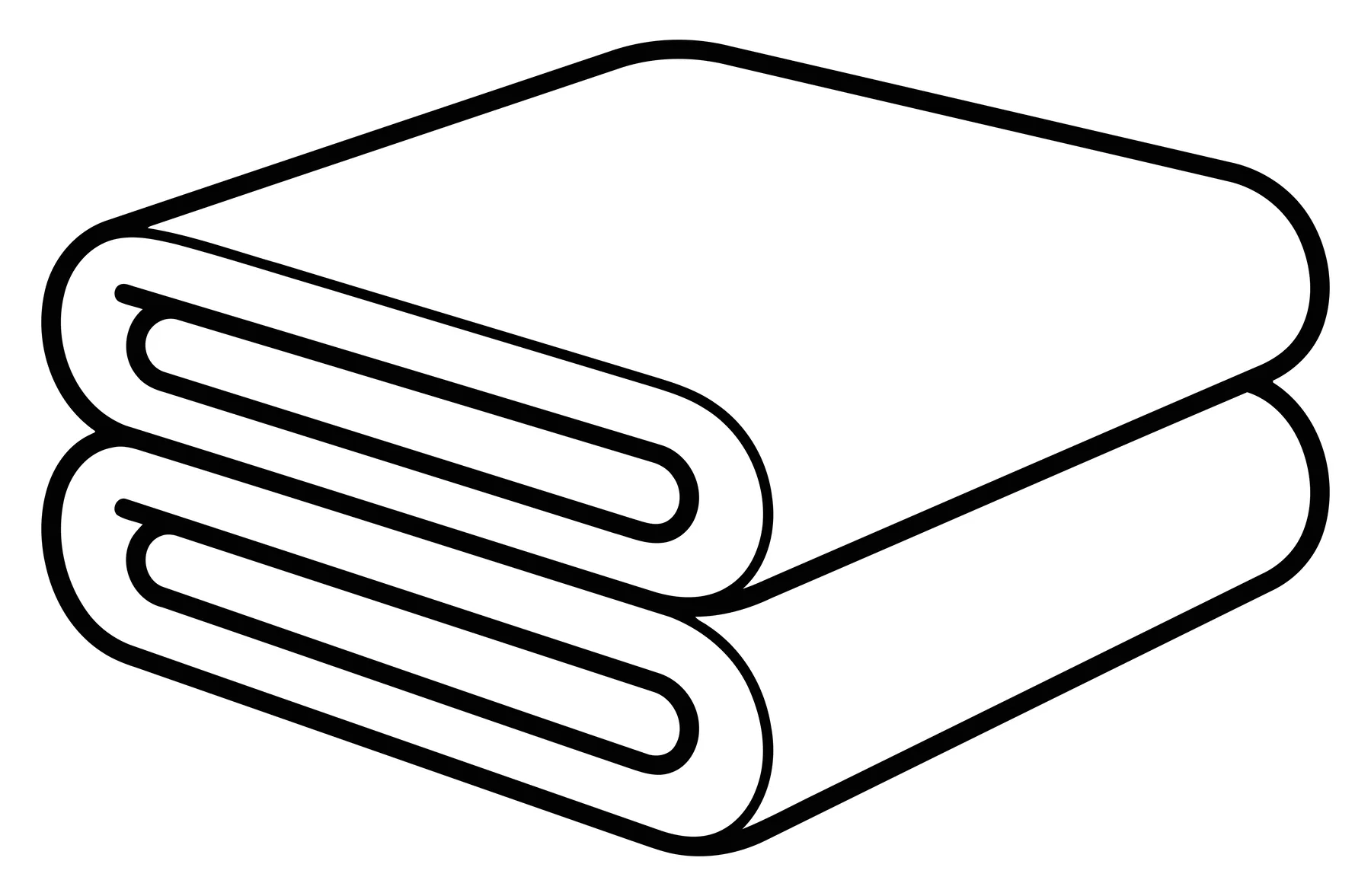 Stack of Two Folded Towels Line Art Illustration
