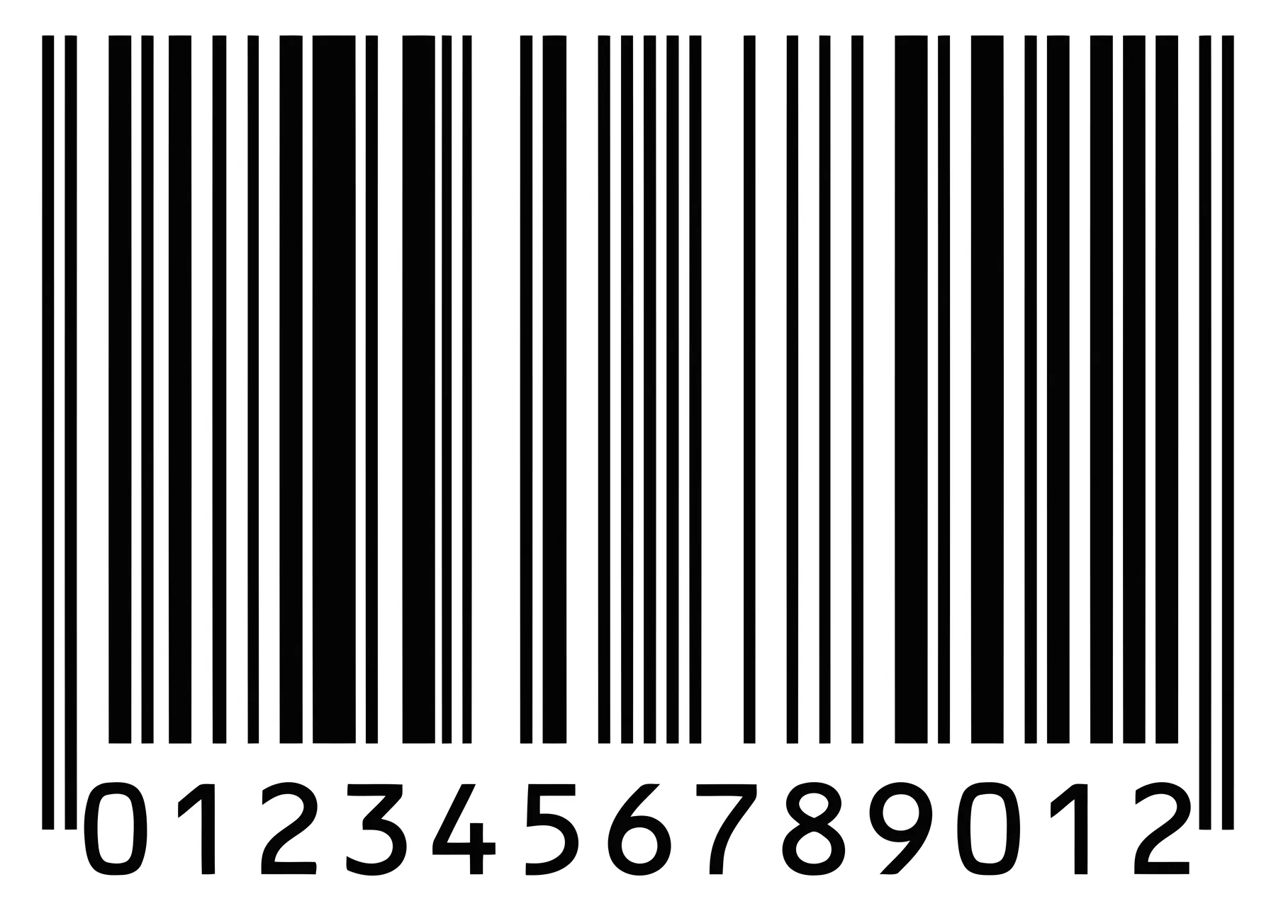 Standard UPC Barcode Symbol with Numerical Digits