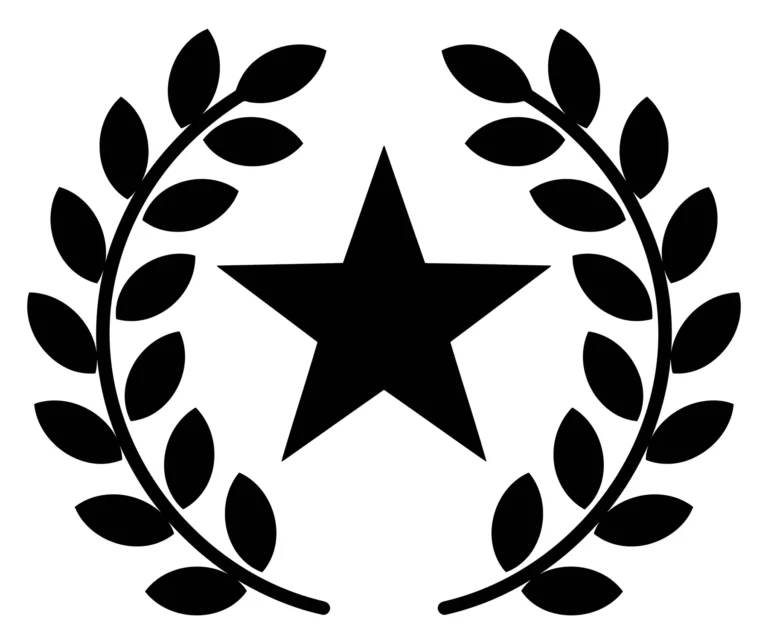 star icon inside a laurel wreath, symbol of excellence, quality, and achievement, vector illustration
