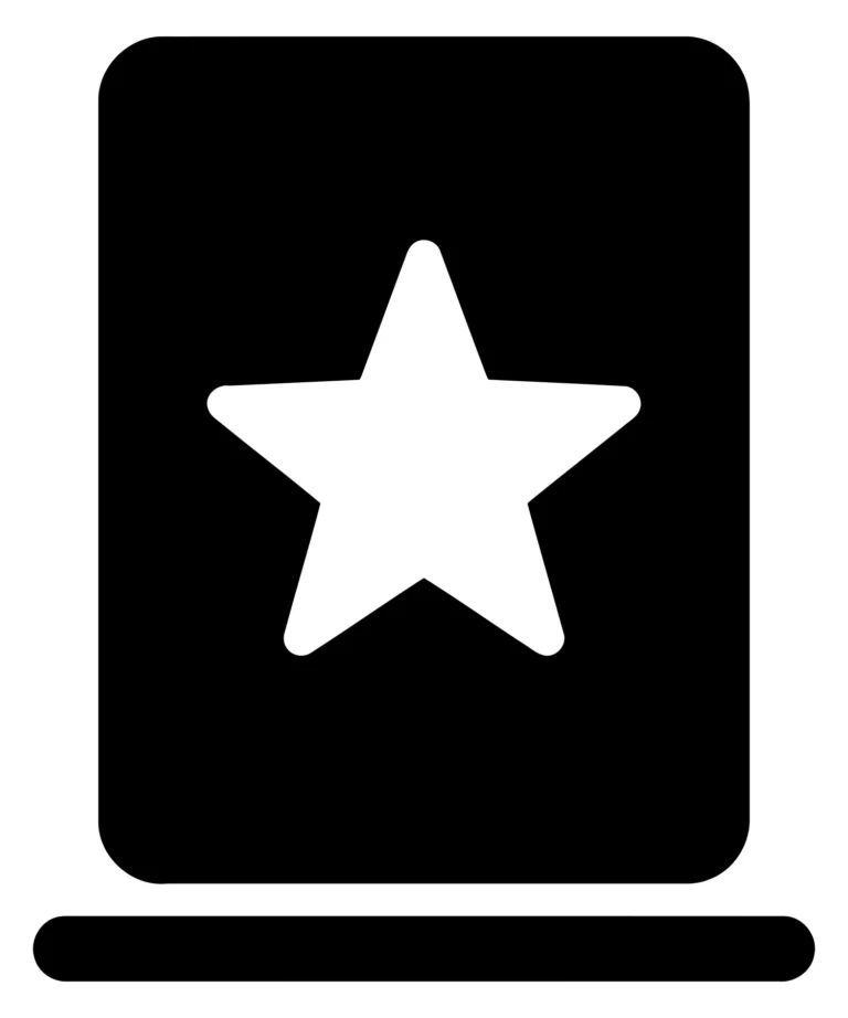 star inside a rectangular frame icon