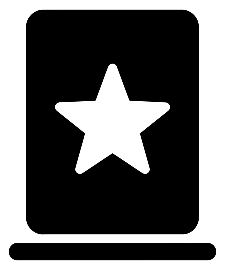 star inside a rectangular frame icon
