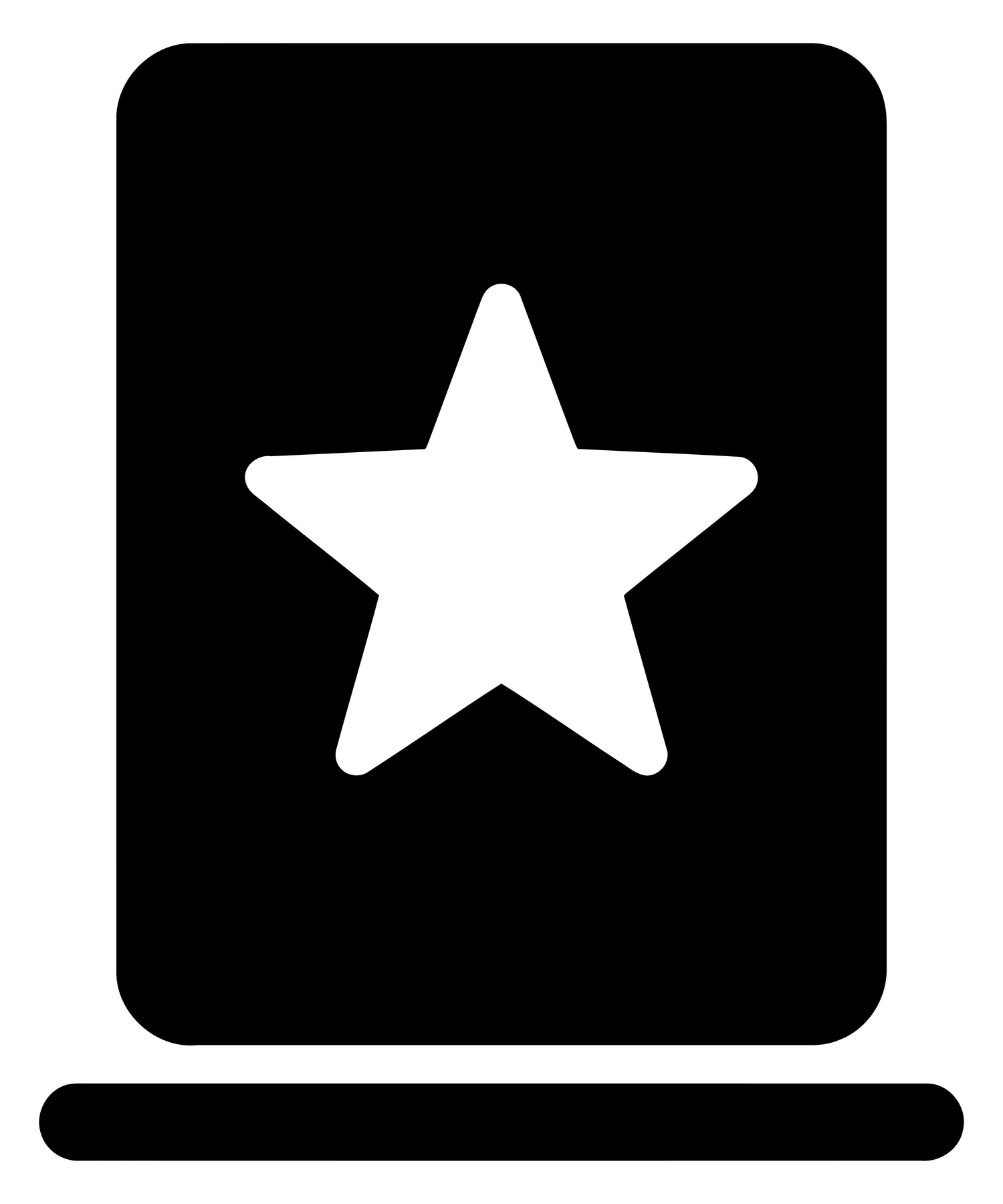 star inside a rectangular frame icon