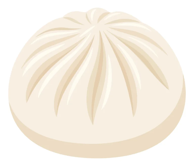 Steamed Chinese Dumpling Vector Illustration