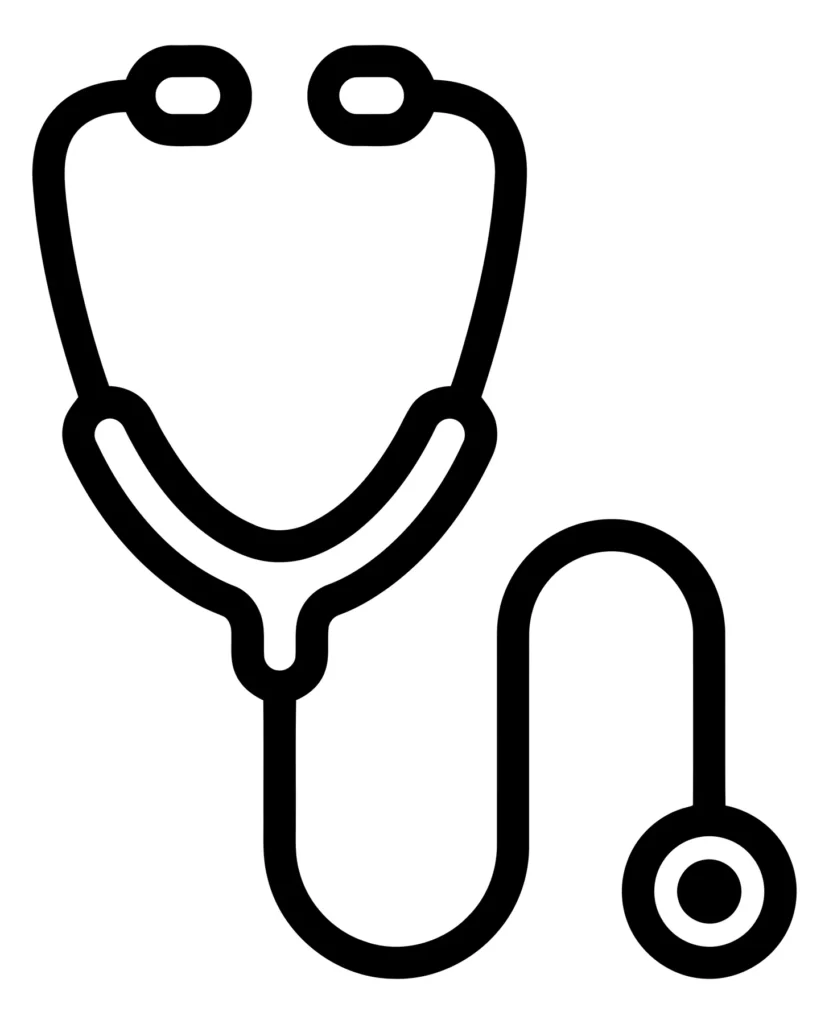 stethoscope medical diagnostic tool icon vector illustration