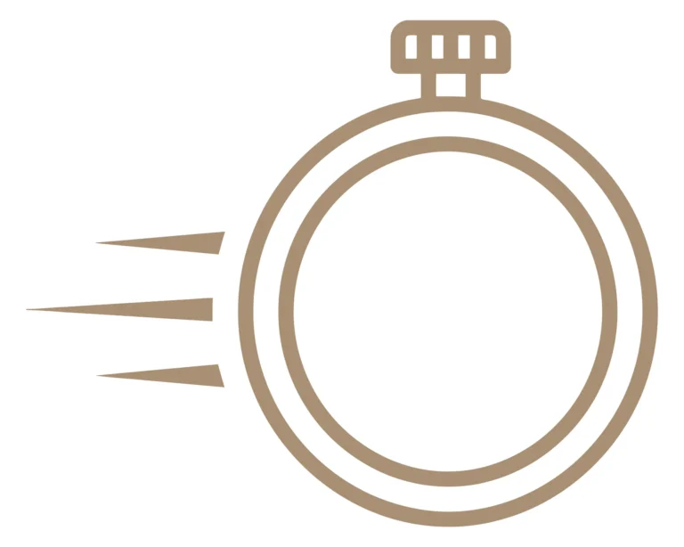 Minimalist Stopwatch Icon with Motion Lines