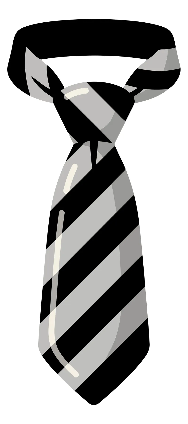 Black and Gray Striped Business Tie Vector