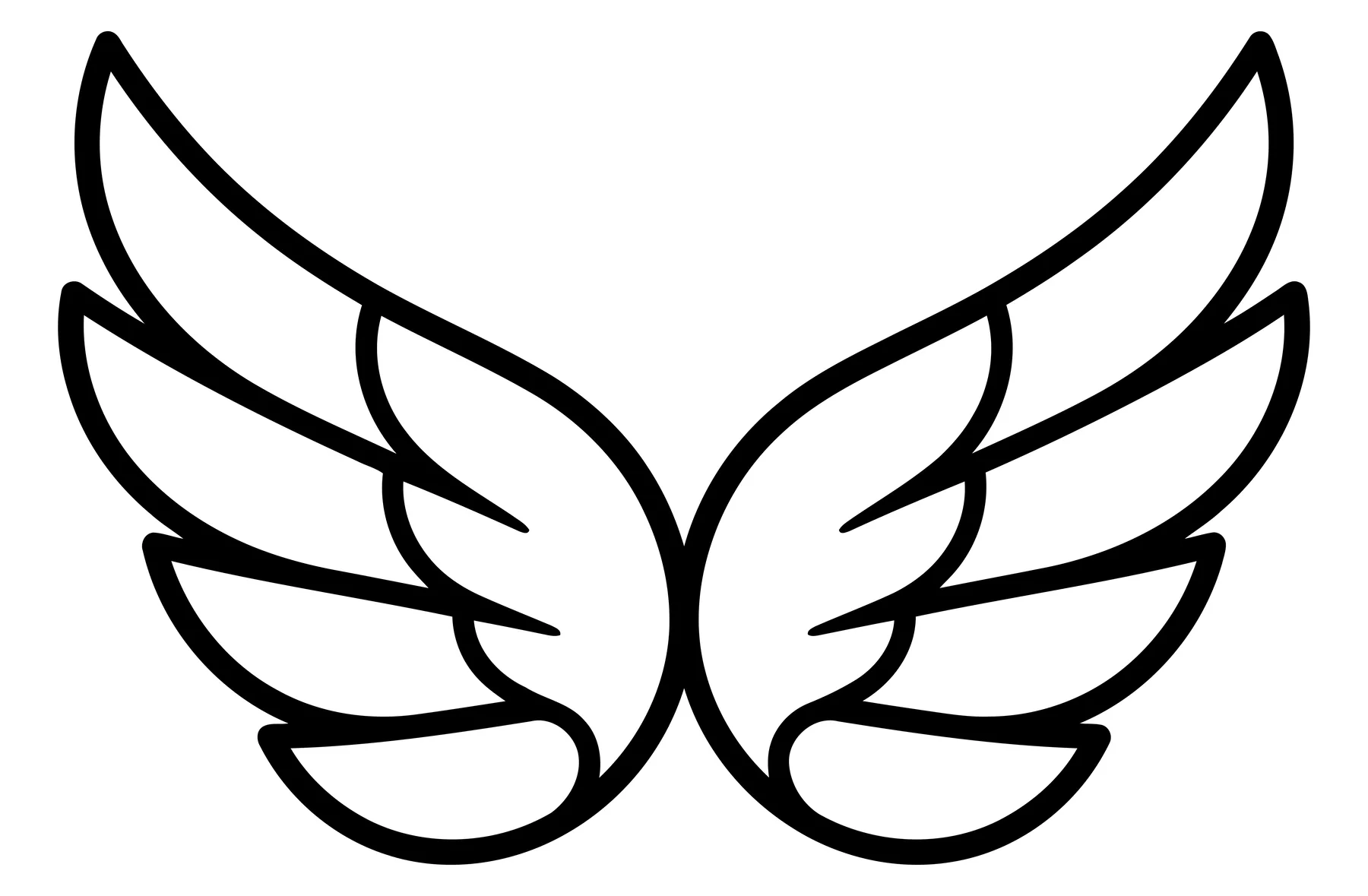 Minimalist Angel Wings Line Art Illustration
