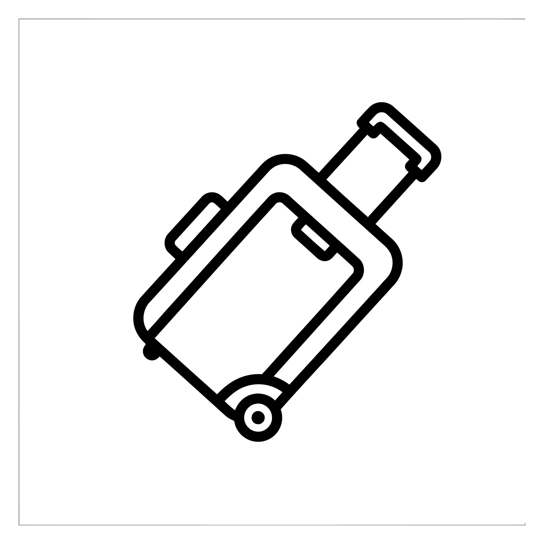 Minimalist Suitcase Icon in Outline Style