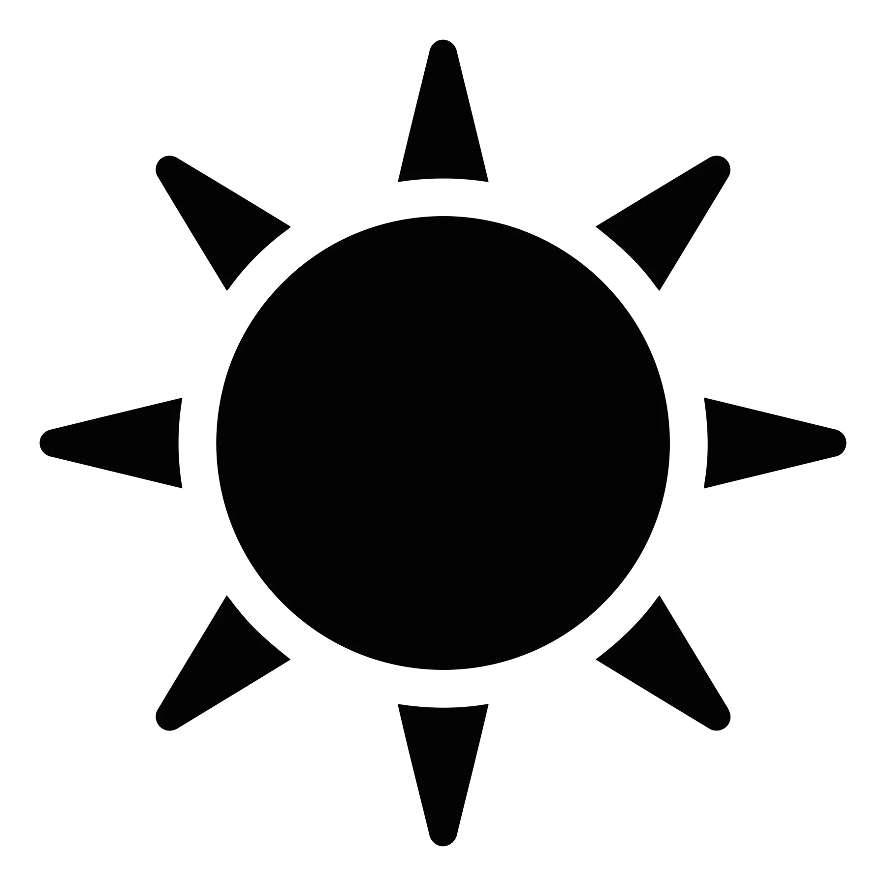 Minimalist Black Sun Icon Vector Illustration