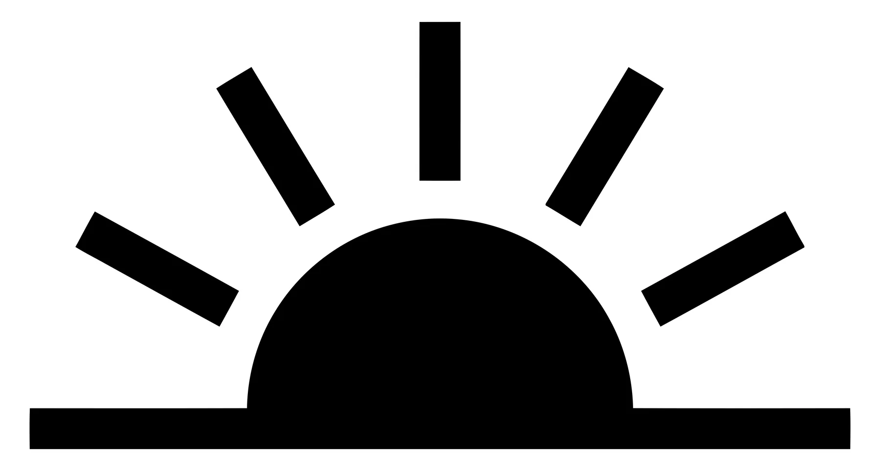 Minimalist Sunrise or Sunset Icon with Horizon Line