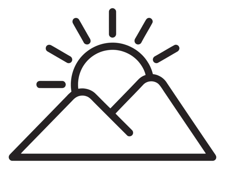 sunrise over mountain landscape icon