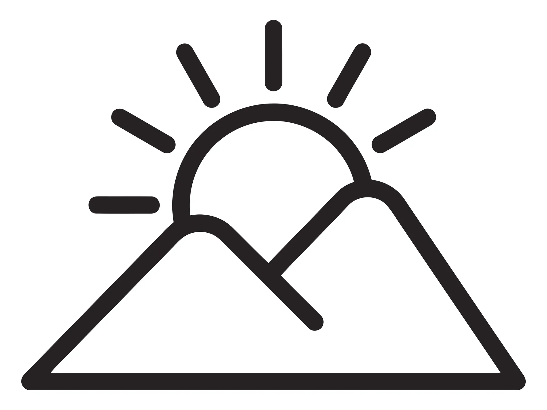Minimalist Sunrise Over Mountain Landscape Icon