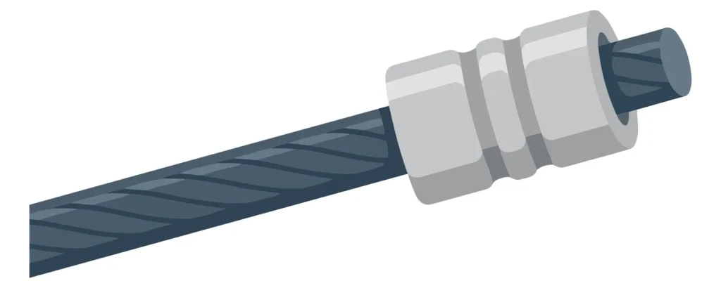 swaged steel wire rope with metal crimp sleeve