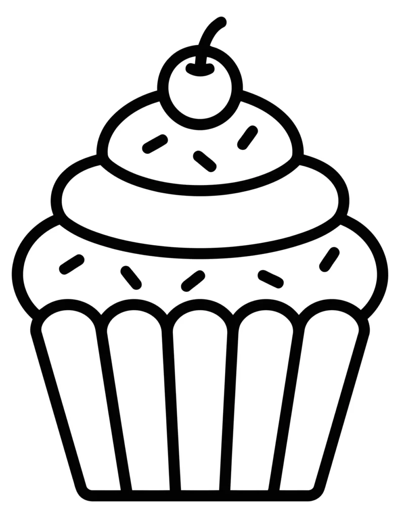 sweet cupcake with cherry vector illustration