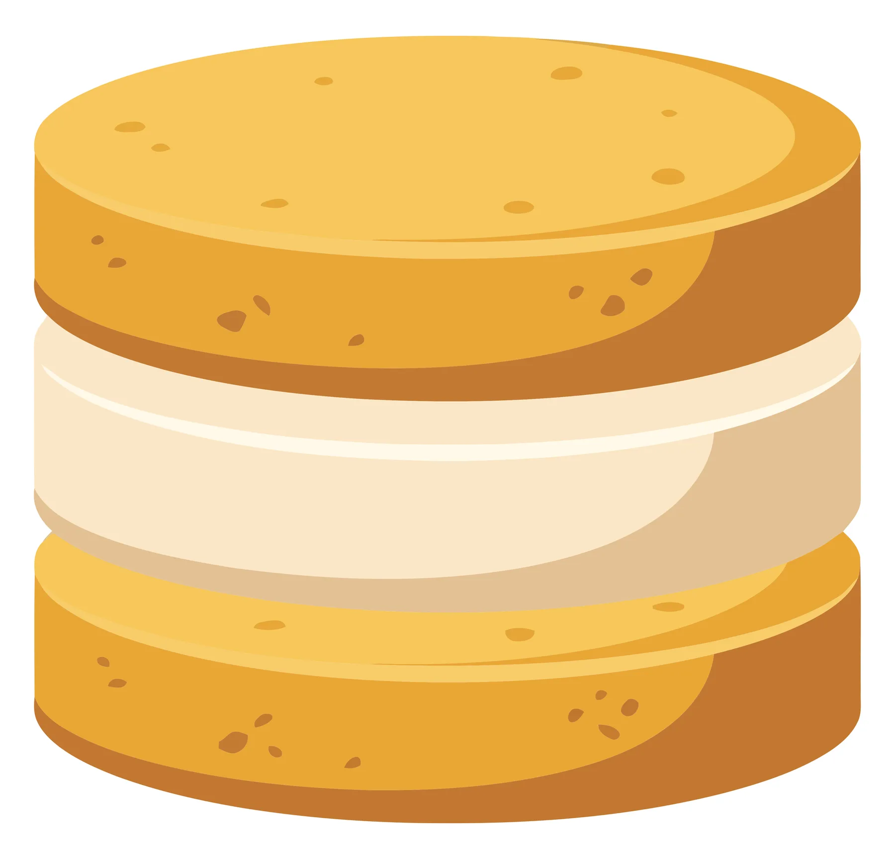 sweet sandwich biscuit with cream filling isolated on white background