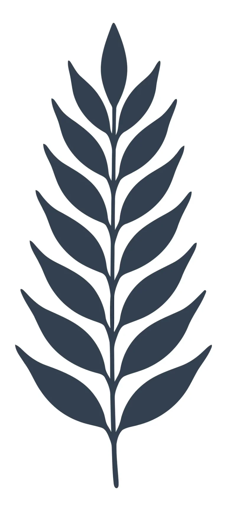 Symmetrical Green Leaf Branch Vector Illustration