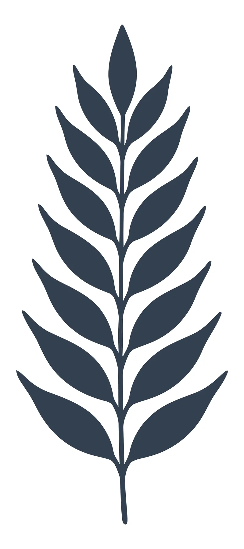 Symmetrical Green Leaf Branch Vector Illustration