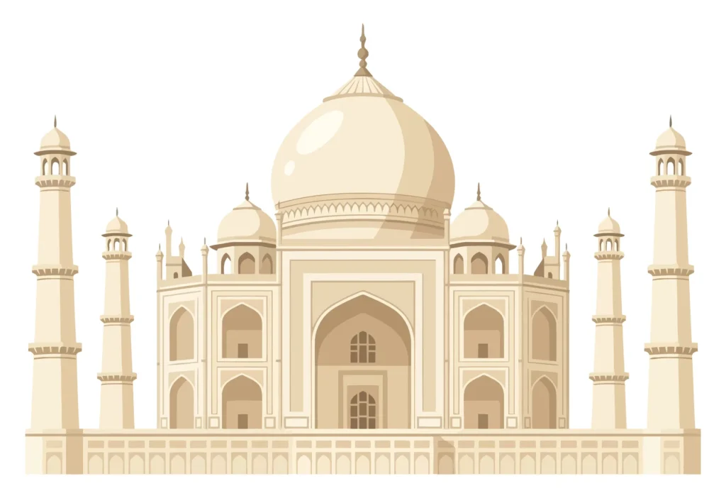 taj mahal monument in agra, india