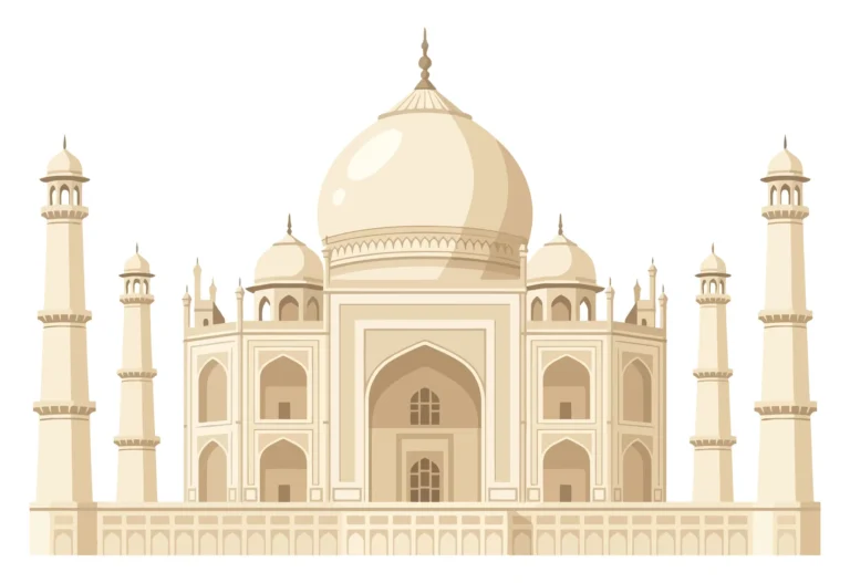 Illustration of the Taj Mahal in Agra India