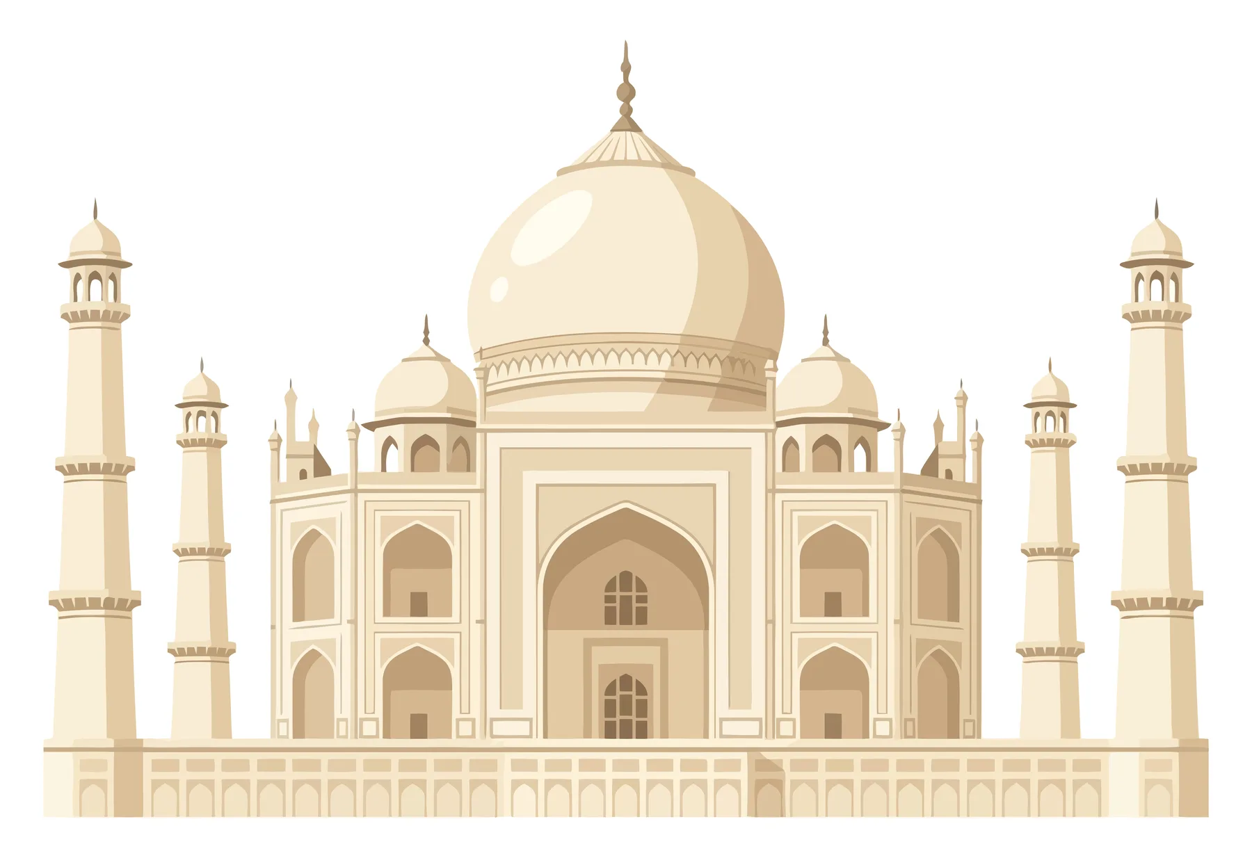 Illustration of the Taj Mahal in Agra India