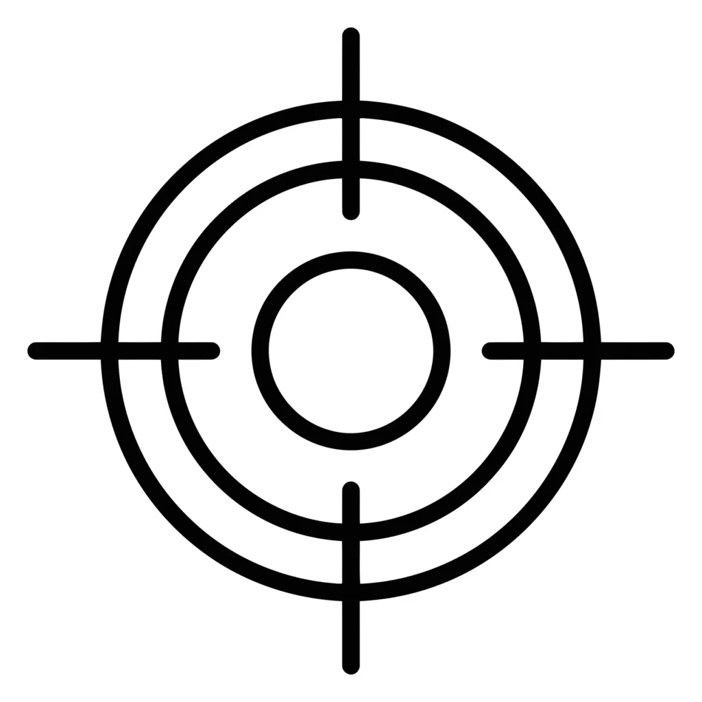 target bullseye crosshair icon outline symbol sign