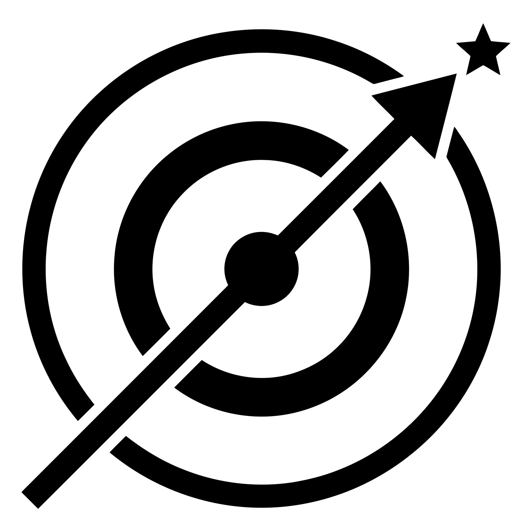 Target Icon with Arrow and Star for Success