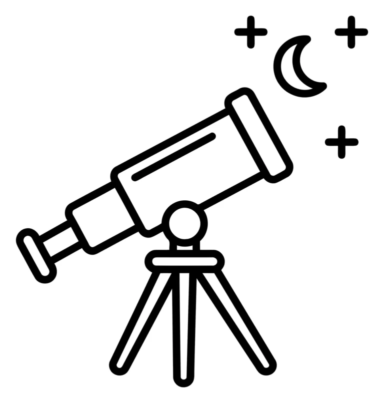 Minimalist Telescope Icon for Astronomy and Stargazing