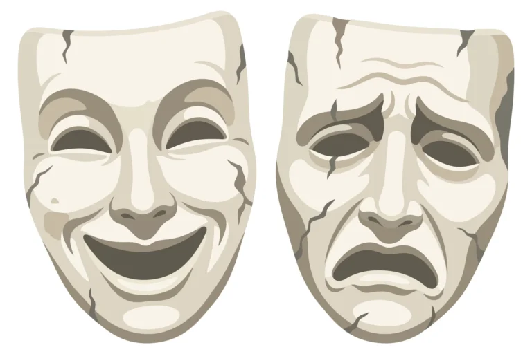 Comedy and Tragedy Theatre Masks Illustration