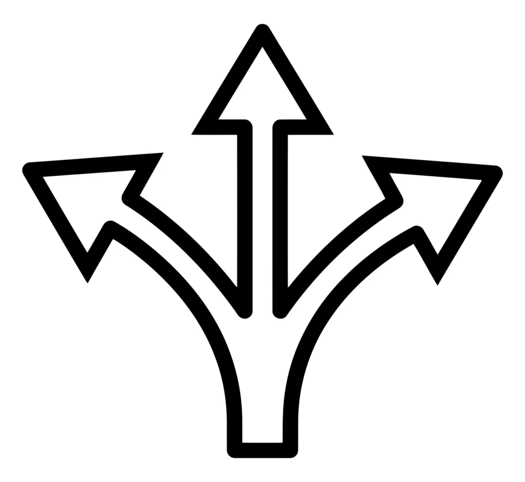three way directional arrow icon