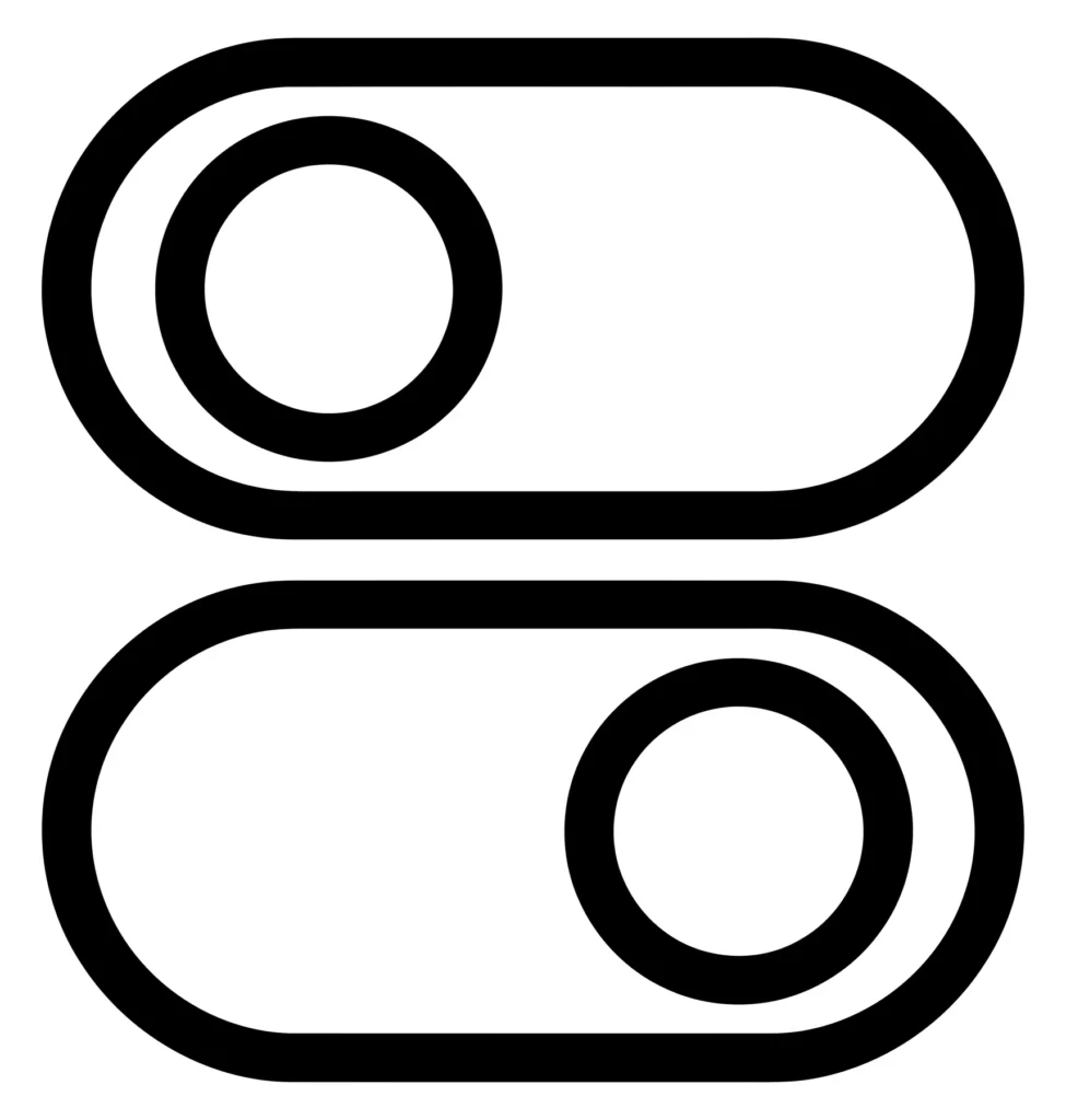 toggle switch buttons icon set