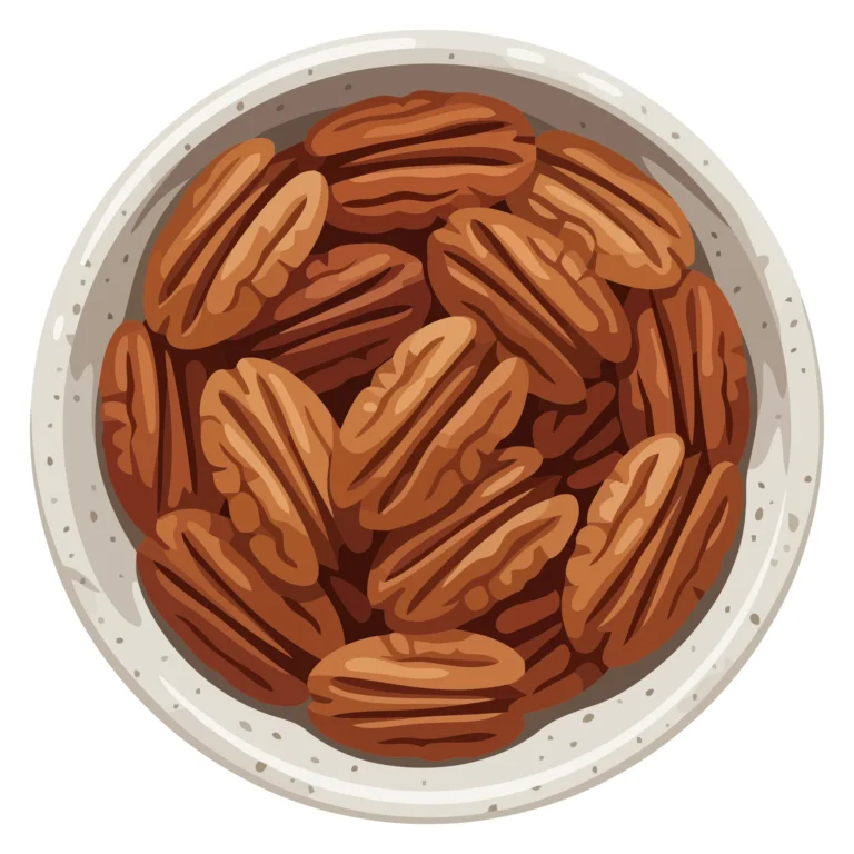top view of a bowl filled with shelled pecans