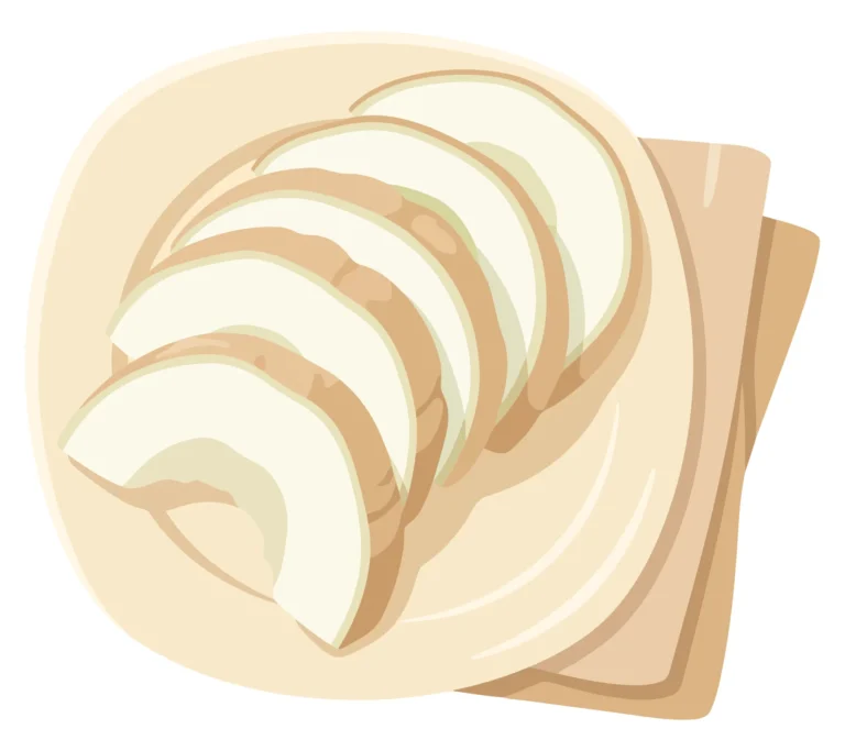 top view of sliced fresh apple on a plate, illustration of healthy fruit snack, simple flat design style, vector graphic element for culinar