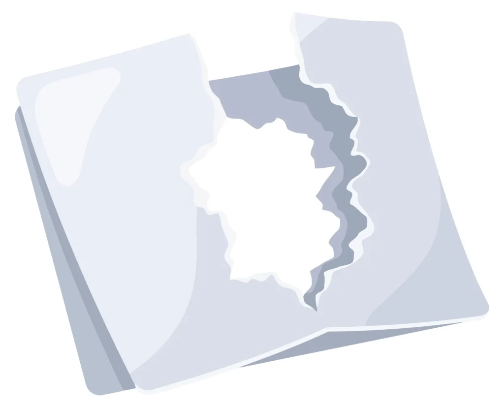 torn white paper sheet with ripped edges