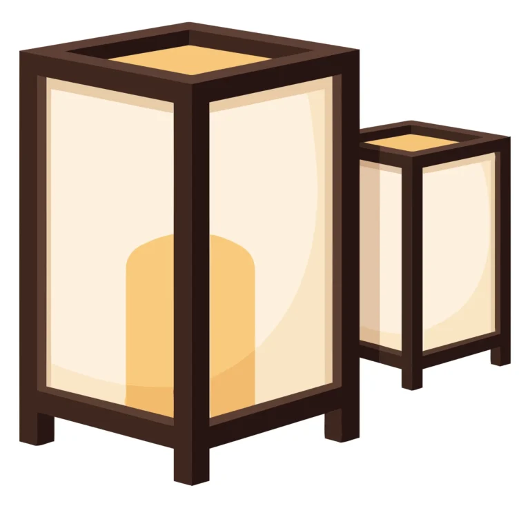 Traditional Japanese Paper Lanterns Vector Illustration