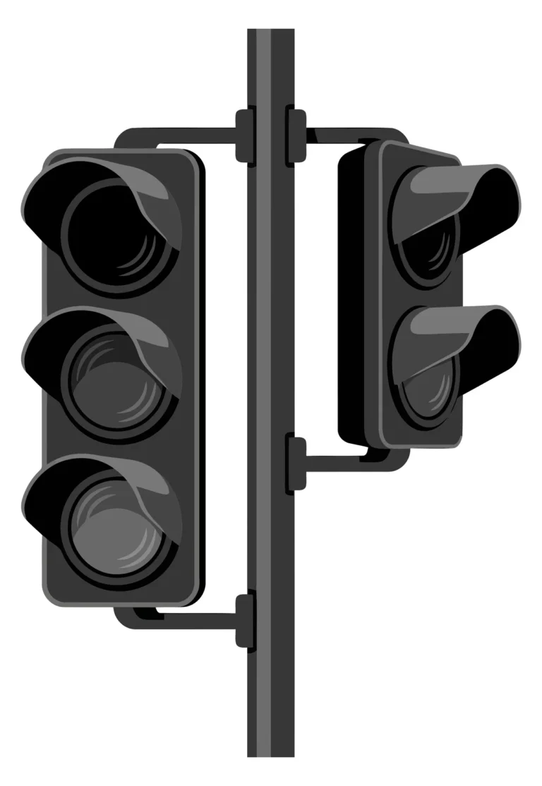 Black and White Traffic Light Signal Icon