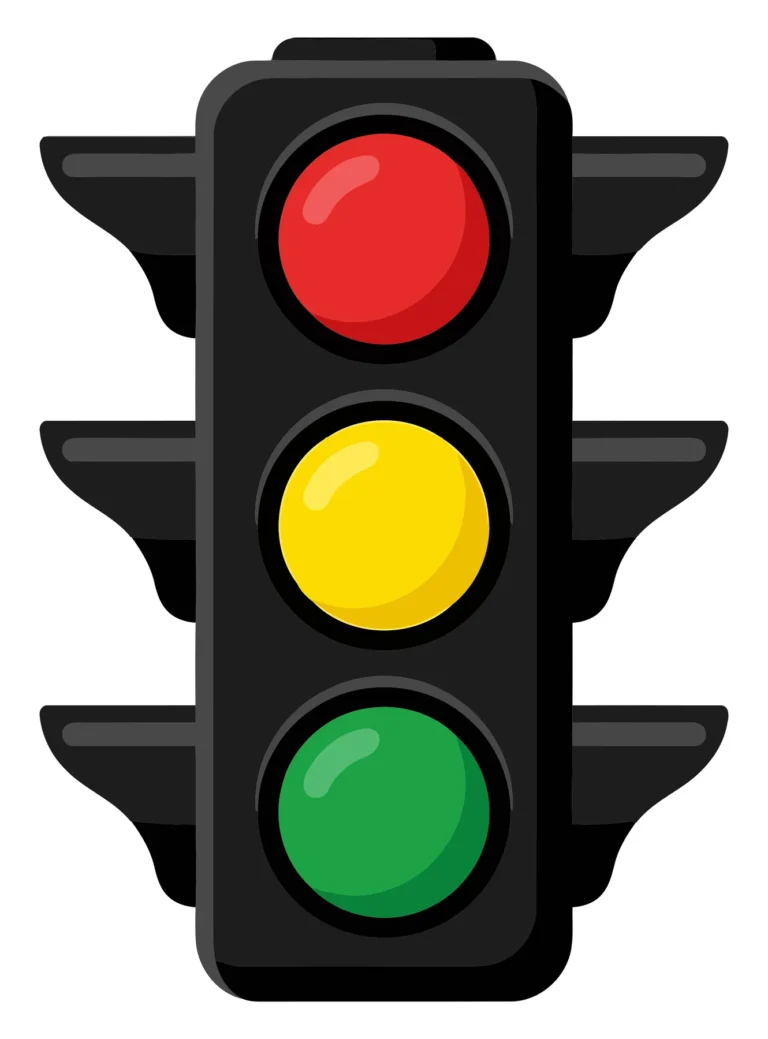Illustrated Traffic Light Signal in Vector Style