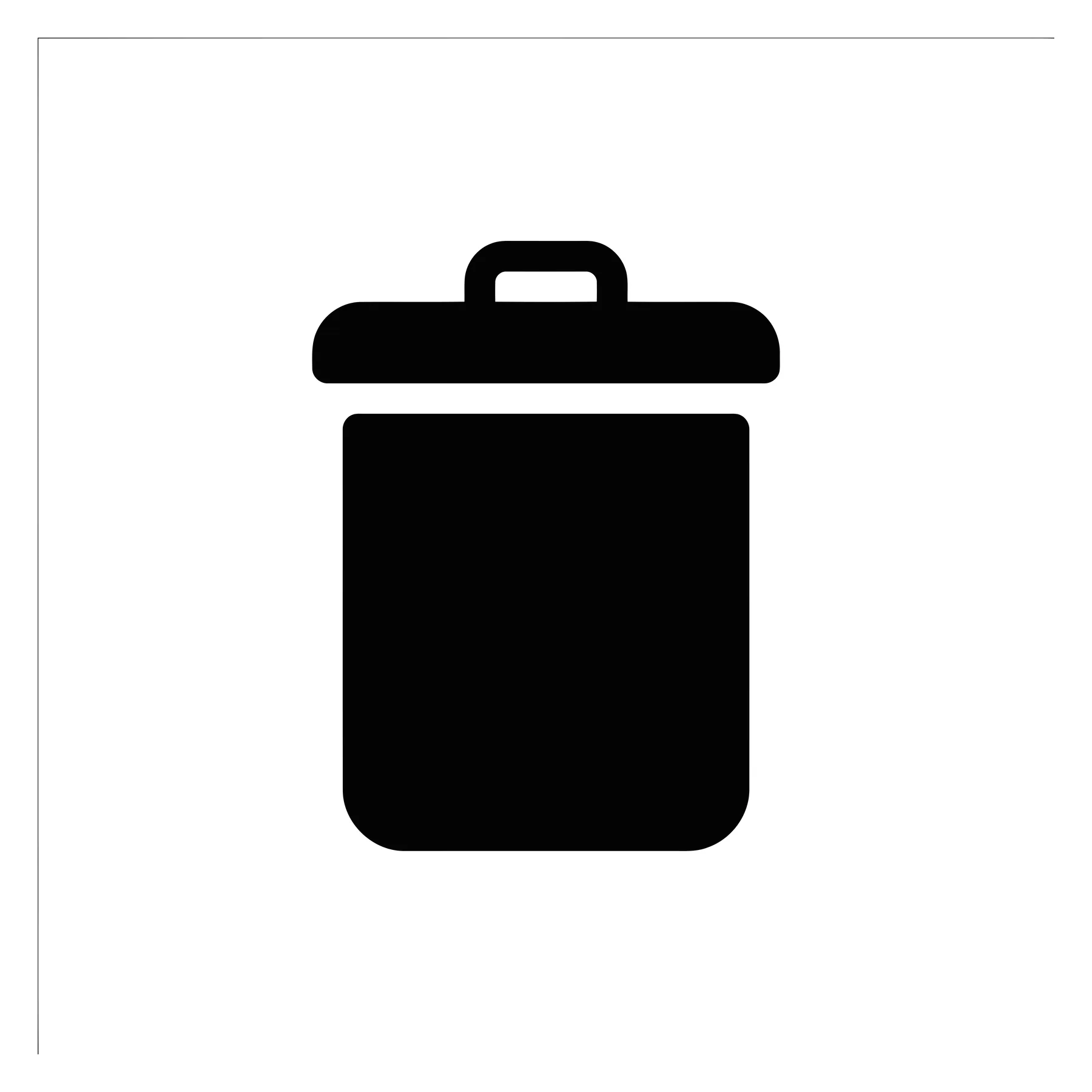 Black trash can icon in flat design style