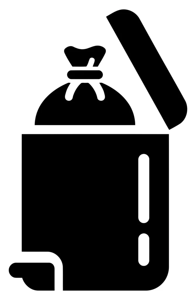 trash can with garbage bag icon vector illustration