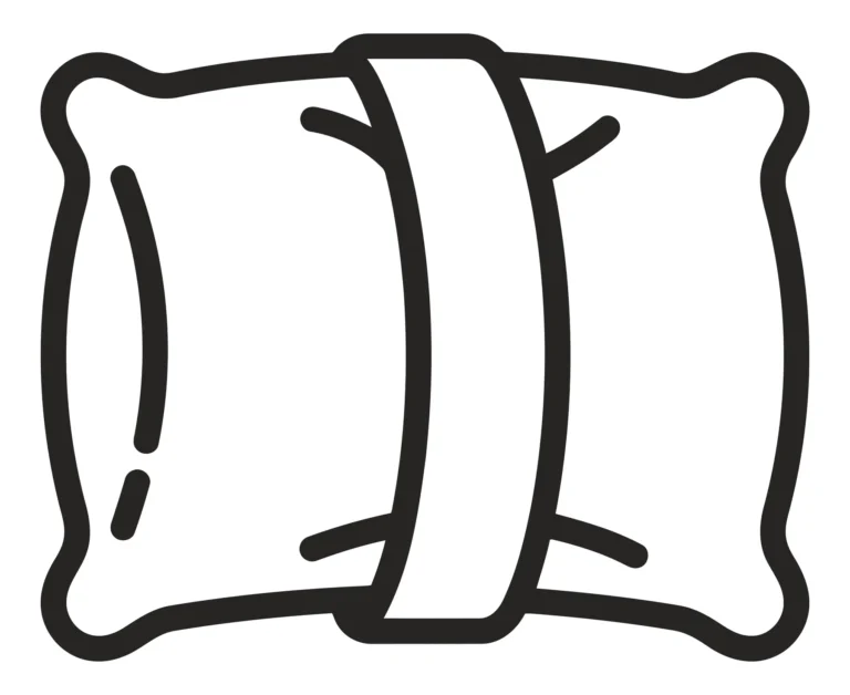 travel pillow icon, vector illustration of a compact neck pillow with a strap for easy carrying during travel, camping, or backpacking trips