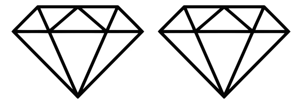 two diamond shapes icon set