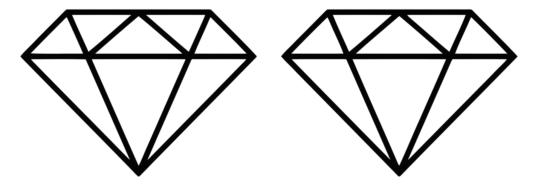 two diamond shapes icon set