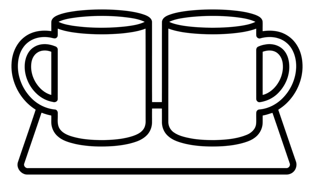 two mugs on a tray icon
