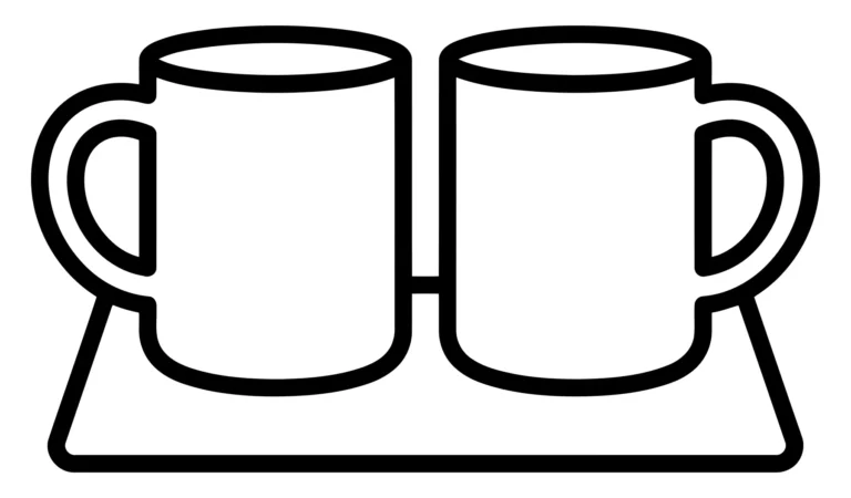 two mugs on a tray icon