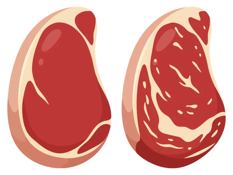 two pieces of raw beef steak isolated on white background