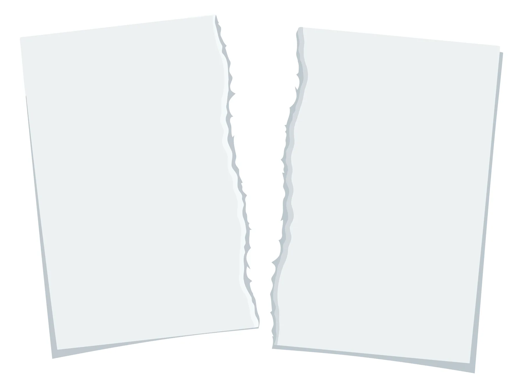 Two Torn White Paper Fragments Vector Illustration