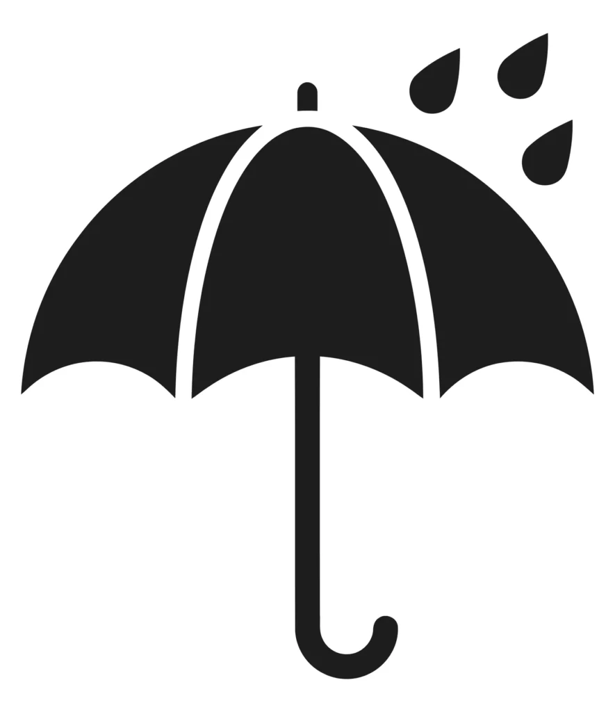 umbrella icon with rain drops